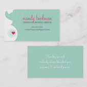 Carte De Visite MOYENNE-FEMME DOULA CARD ventre enceinte menthe ve (Devant / Derrière)