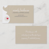 Carte De Visite MOYENNE-FEMME enceinte silhouette beige latte (Devant / Derrière)