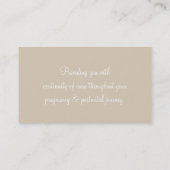 Carte De Visite MOYENNE-FEMME enceinte silhouette beige latte (Dos)