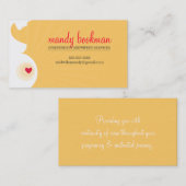 Carte De Visite MOYENNE-FEMME enceinte silhouette coeur jaune roug (Devant / Derrière)