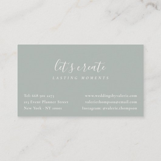 Carte De Visite Moyenne moderne vert foncé élégant boho plume (Dos)