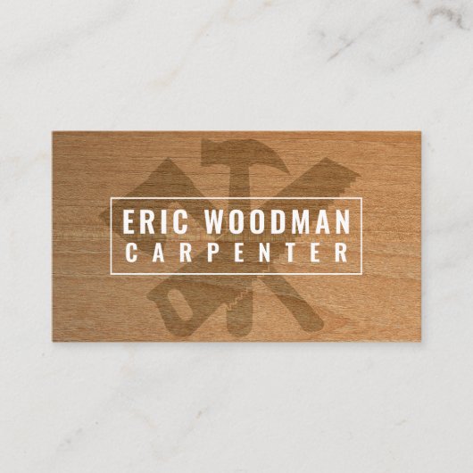 Carte De Visite Moyens de charpentier fausse texture bois  (Devant)