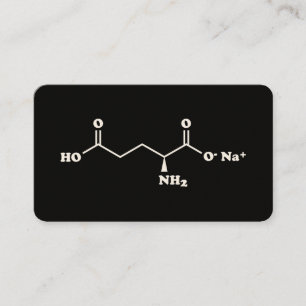 Carte De Visite MSG Monosodium Glutamate Molecule Formule chimique