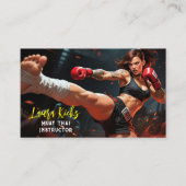 Carte De Visite Muay Thai Kickboxing Martial Arts Instructor (Devant)