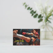 Carte De Visite Muay Thai Kickboxing Martial Arts Instructor (Debout devant)