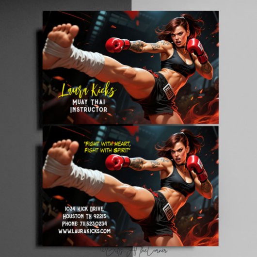 Carte De Visite Muay Thai Kickboxing Martial Arts Instructor