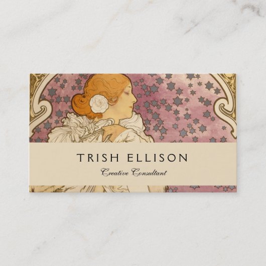 Carte De Visite Mucha Art nouveau femme beauté (Devant)