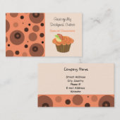 Carte De Visite Muffin au fruit orange et marron (Devant / Derrière)