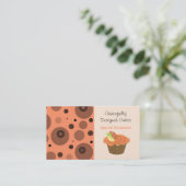 Carte De Visite Muffin au fruit orange et marron (Debout devant)