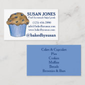 Carte De Visite Muffin Blueberry Cuit À La Boulangerie Pâtisserie (Devant / Derrière)