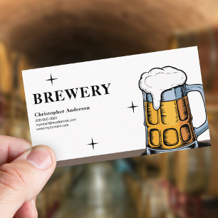 Carte De Visite Mug de bière à main - Brasserie