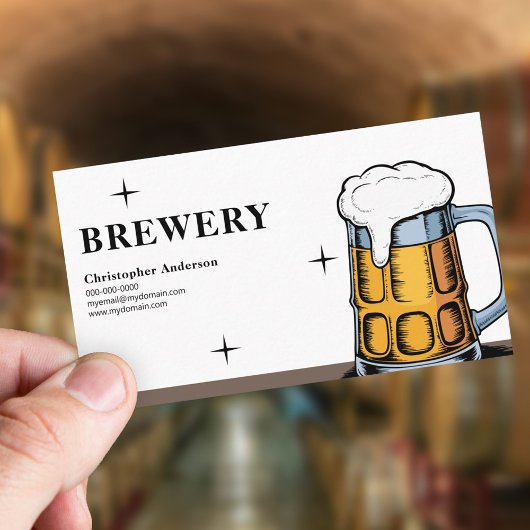 Carte De Visite Mug de bière à main - Brasserie