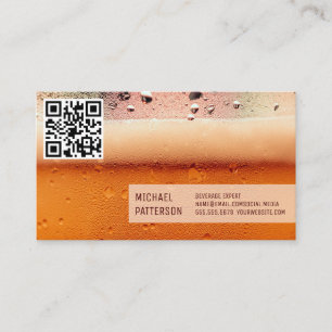 Carte De Visite Mug de bière congelée   Restaurateur   Code QR