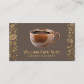 Carte De Visite Mug de café Brown | Fèves de café (Devant)