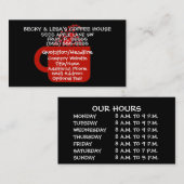 Carte De Visite Mug de café rouge (Devant / Derrière)