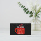Carte De Visite Mug de café rouge (Debout devant)