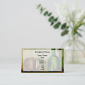 Carte De Visite Mug D'Eau Et Bouteille Verte (Debout devant)