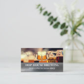 Carte De Visite Mugs of Beer Logo | Brasserie (Debout devant)