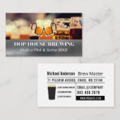 Carte De Visite Mugs of Beer Logo | Brasserie (Devant / Derrière)