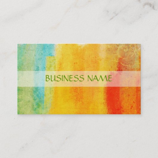 Carte De Visite Multi-couleurs peignant l'art abstrait (Devant)