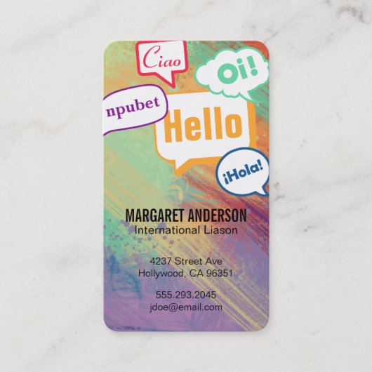 Carte De Visite Multi Langue | Communications (Devant)