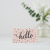 Carte de visite multi rose de points de bonjour (Debout devant)