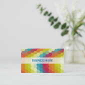 Carte De Visite Multicolor Chevron Hexagonal Motif 2 (Debout devant)