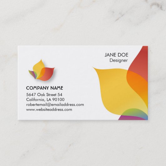 Carte de visite multicolore vibrant (Devant)