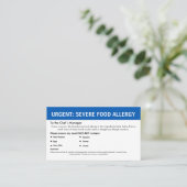 Carte De Visite Multiple Food Allergy Alert (Debout devant)