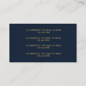 Carte De Visite Multiple Location Business Card | Navy Blue & Gold (Dos)