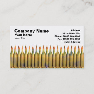 Carte De Visite Munitions sur le fond blanc