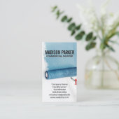 Carte De Visite Mur bleu peint | Outil de rouleau de peinture (Debout devant)