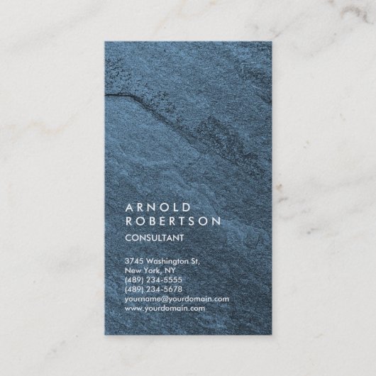 Carte De Visite Mur Bleu Vertical Design Unique (Devant)