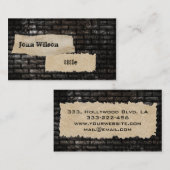 Carte De Visite Mur de brique de grunge professionnel (Devant / Derrière)