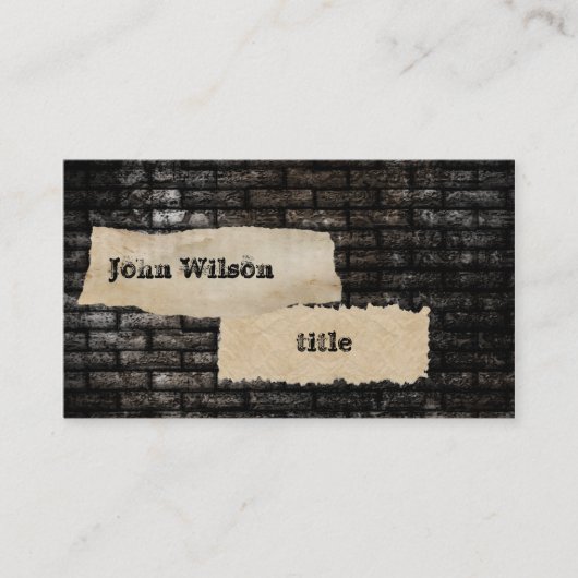 Carte De Visite Mur de brique de grunge professionnel (Devant)
