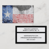 Carte De Visite mur de briques de drapeau du Texas (Devant / Derrière)