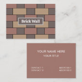 Carte De Visite Mur de briques gris pêche rose (Devant / Derrière)