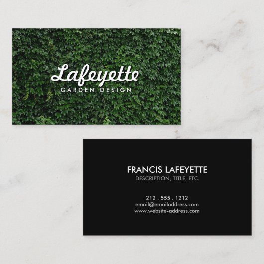Carte De Visite Mur de feuilles vertes naturelles Conception écolo (Devant / Derrière)