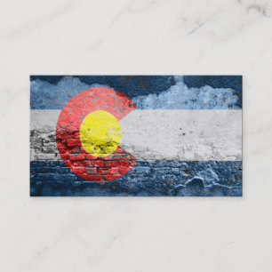 Carte De Visite mur en brique du drapeau colorado