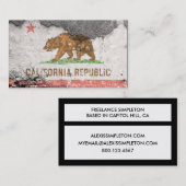 Carte De Visite mur en brique du drapeau de la californie (Devant / Derrière)