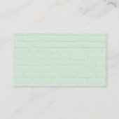 Carte De Visite Mur en brique verte Pastel Mint (Dos)