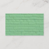 Carte De Visite Mur en brique verte Pastel Mint (Devant)