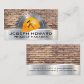 Carte De Visite Mur en brique | Vis circulaire | Outils de constru (Devant / Derrière)