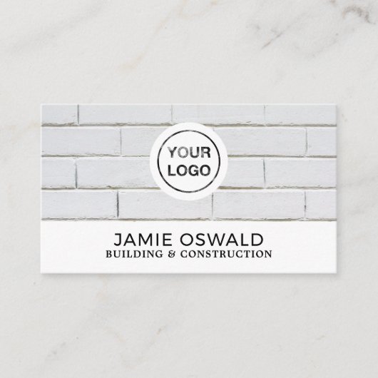 Carte De Visite Mur en briques blanches, Constructeurs (Devant)