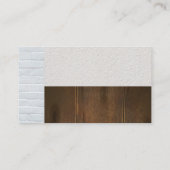 Carte De Visite Mur en briques blanches | Panneaux en bois (Dos)