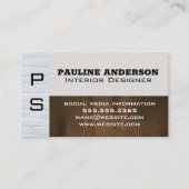 Carte De Visite Mur en briques blanches | Panneaux en bois (Devant)