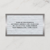 Carte De Visite Mur en briques | Bordure métallique (Dos)