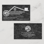 Carte De Visite Mur en pierre grise Faux Maillon de la frontière i (Devant / Derrière)