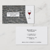 Carte De Visite Mur en pierre / Verre à vin (Devant / Derrière)