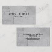 Carte De Visite Mur gris élégant simple moderne (Devant / Derrière)